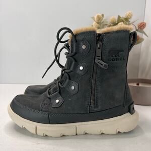 Sorel Explorer Next Joan Waterproof Casual Boots Grill/Fawn/White Women 7 NWOB